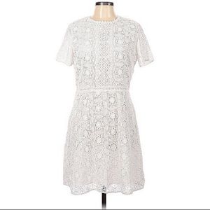 Loft white lace mini dress